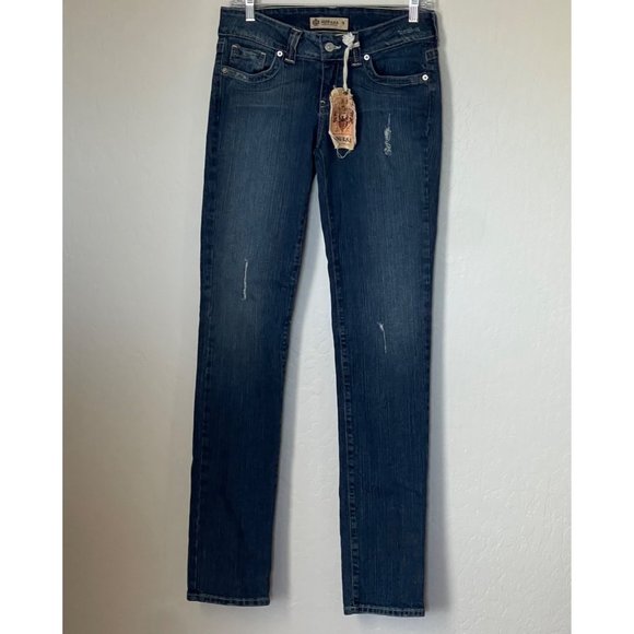 New Just U.S.A. Authentic Originals Distressed Jeans Skinny Leg Junior Size 9 - Picture 1 of 5
